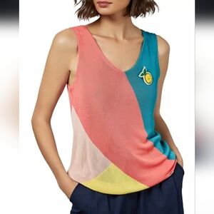 Harp Color-Block Knit Tank Ted Baker Sz 8, NWT